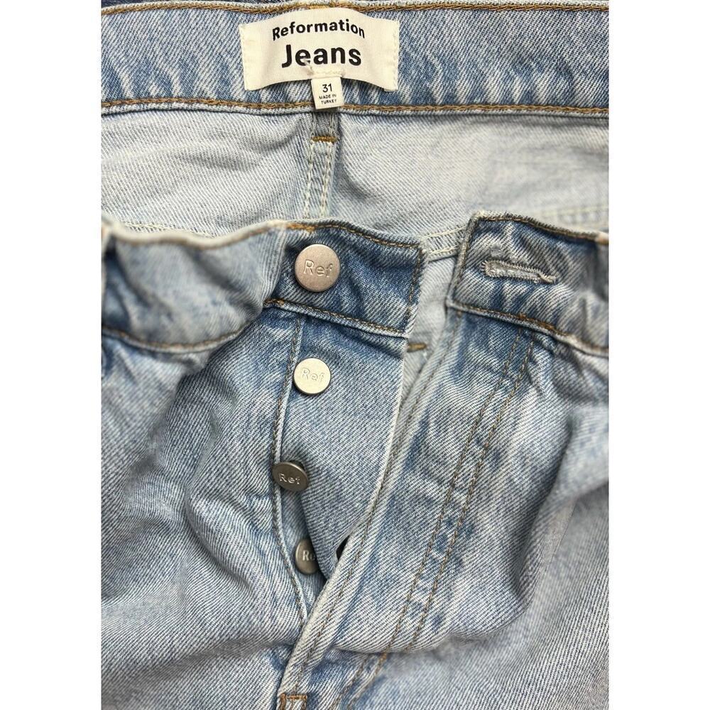 Reformation Cynthia High Rise Straight Leg Jeans Tahoe Button Fly Size 31 Womens - Picture 6 of 10